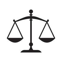 scales of justice icon flat isolated on white background vector