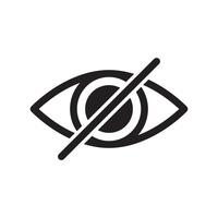 private hidden eye crossed icon symbol isolated on white background vector
