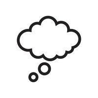 línea icono pensamiento burbuja pensando nube diseño ilustración vector