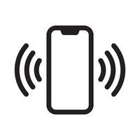 line icon mobile phone vibrating ringing flat illustration vector