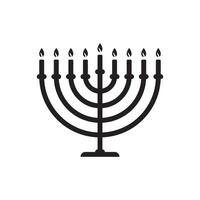 Janucá Menorah icono aislado en blanco antecedentes vector