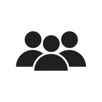 group of people icon flat on white background vector