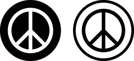 Peace icon set in two styles isolated on white background . Peace symbol icon vector