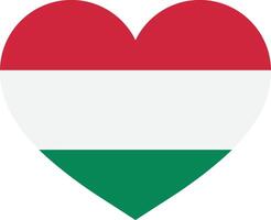 Hungary heart flag . Hungary national flag in heart shape . Hungary love symbol vector