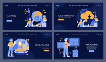 Digital Hyperconnectivity set. illustration. vector