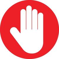 No entry sign with stop hand . No entry sign in red circle . illustration vector