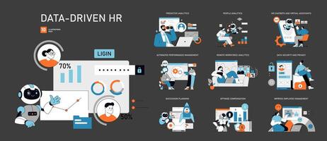 Data-Driven HR set illustration vector