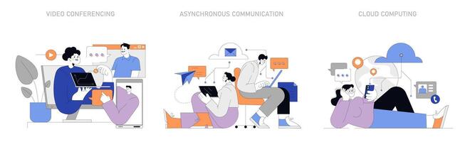 Remote Work dynamics. illustration vector