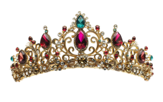Royal Gemstone Crown Display on the transparent background, Format png