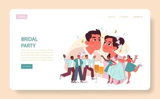 Bridal Party concept. Flat illustration. vector