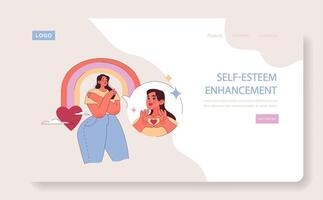 Self-Esteem Enhancement concept. vector