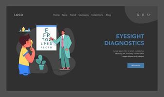 Vision screening in action. illustration vector