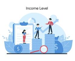 A vibrant scene illustrating financial stratification and analysis for targeted market strategies vector