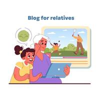 Blog for relatives concept. illustration vector