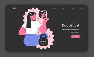 Egotistical Personality trait. Flat illustration vector