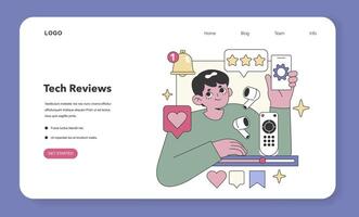 Tech Reviews theme. Flat illustration vector