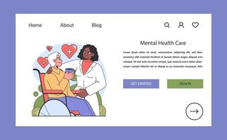 Mental Health Care concept. Flat illustration. vector