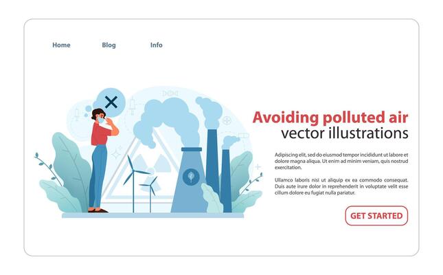 Air Pollution Avoidance Illustration. An individual covers his nose.