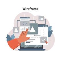 Wireframe Development concept. Flat illustration vector