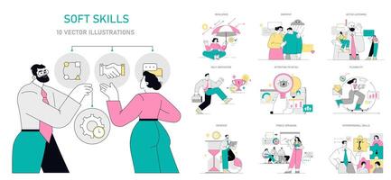 Soft Skills Flat illustration. vector