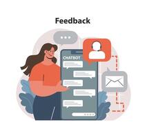 Feedback in digital communication concept. . Flat illustration vector