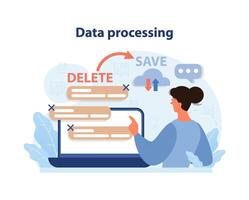 Data processing concept. Flat illustration vector