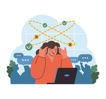 Navigating complex decisions. Flat illustration vector