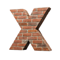 Alphabet made from brick wall png