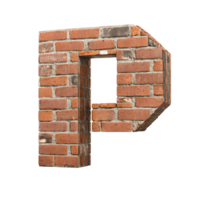 Alphabet made from brick wall png