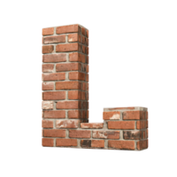 Alphabet made from brick wall png