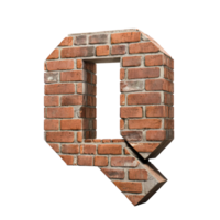 Alphabet made from brick wall png