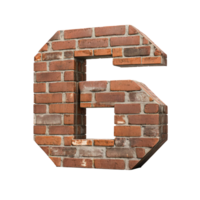 Nummer gemacht von Backstein Mauer png