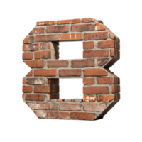 Number made from brick wall png