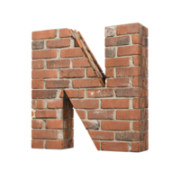 Alphabet made from brick wall png