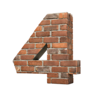 Number made from brick wall png