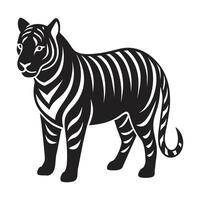 A silhouette tiger vector