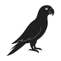 un silueta loro negro y blanco logo acortar Arte vector