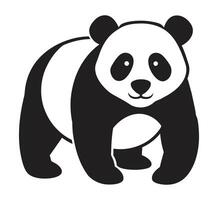 un silueta panda negro y blanco logo acortar Arte vector