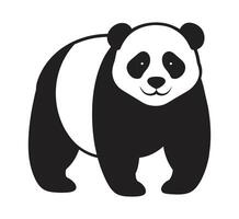 A silhouette panda black and white logo clip art vector