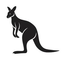 A silhouette kangaroo standing on a white background vector