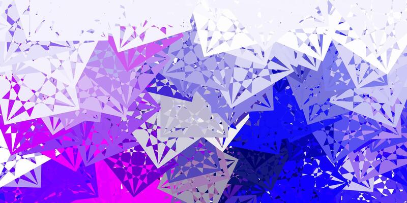 Light Pink, Blue backdrop with triangles, lines.