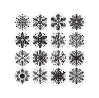 SNOWFLAKES COLLECTION ICON SILHOUETTE STYLE ELEMENT vector