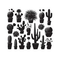 ilustración de conjunto de cactus vector