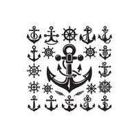 Anchor icon silhouette style vector