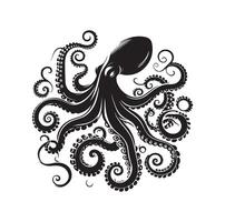Octopus silhouette illustration logo vector
