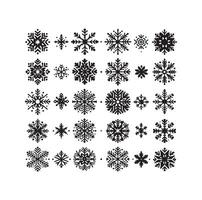 SNOWFLAKES COLLECTION ICON SILHOUETTE STYLE ELEMENT vector