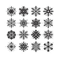 copos de nieve colección icono silueta estilo elemento vector