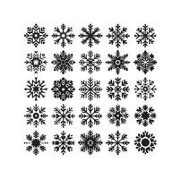 SNOWFLAKES COLLECTION ICON SILHOUETTE STYLE ELEMENT vector