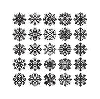 SNOWFLAKES COLLECTION ICON SILHOUETTE STYLE ELEMENT vector