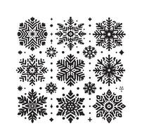 SNOWFLAKES COLLECTION ICON SILHOUETTE STYLE ELEMENT vector